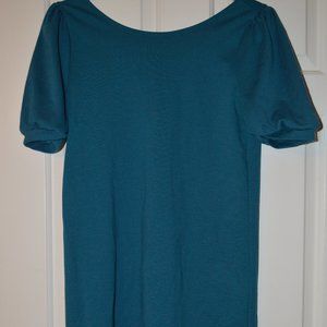 Teal Shift Dress with V in the back